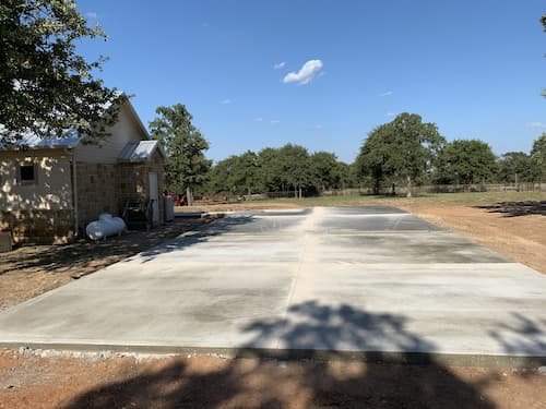 Bar D concrete and dirt work project in Erath County, Texas