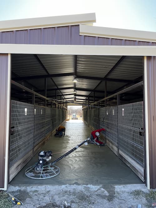 Bar D concrete and dirt work project in Erath County, Texas