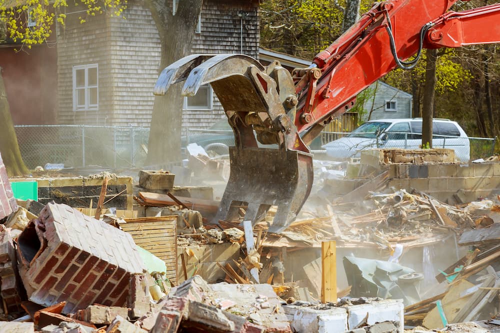 Demolition of an old outbuilding on a rural property